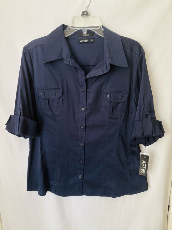 Apt. 9 Tops - Apt 9 Essential Navy Button Front Blouse XL NWT